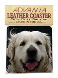 Golden Retriever Single Leather Photo Coaster