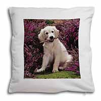 Golden Retriever Puppy Soft White Velvet Feel Scatter Cushion