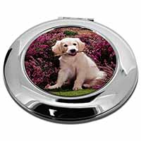 Golden Retriever Puppy Make-Up Round Compact Mirror