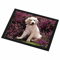 Golden Retriever Puppy Black Rim High Quality Glass Placemat