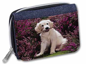 Golden Retriever Puppy Unisex Denim Purse Wallet