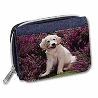 Golden Retriever Puppy Unisex Denim Purse Wallet