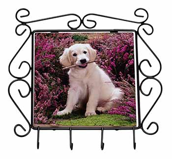 Golden Retriever Puppy Wrought Iron Key Holder Hooks