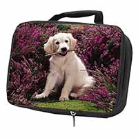 Golden Retriever Puppy Black Insulated School Lunch Box/Picnic Bag