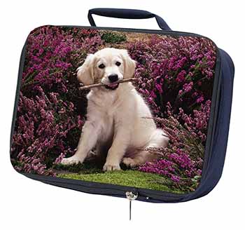 Golden Retriever Puppy Navy Insulated School Lunch Box/Picnic Bag