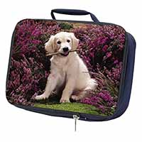 Golden Retriever Puppy Navy Insulated School Lunch Box/Picnic Bag