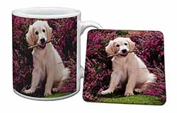Golden Retriever Puppy Mug and Coaster Set