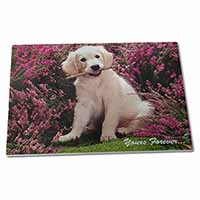 Large Glass Cutting Chopping Board Golden Retriever Pup 