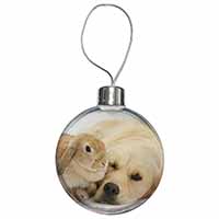 Golden Retriever and Rabbit Christmas Bauble