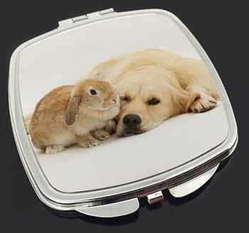 Golden Retriever and Rabbit Make-Up Compact Mirror