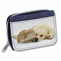 Golden Retriever and Rabbit Unisex Denim Purse Wallet