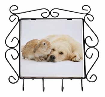 Golden Retriever and Rabbit Wrought Iron Key Holder Hooks