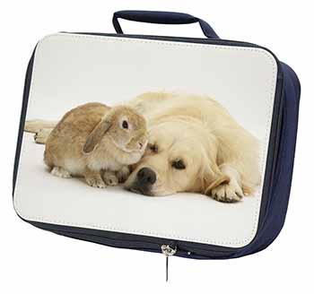 Golden Retriever and Rabbit Navy Insulated School Lunch Box/Picnic Bag