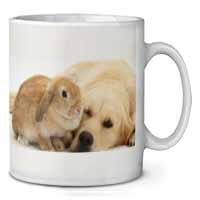 Golden Retriever and Rabbit Ceramic 10oz Coffee Mug/Tea Cup