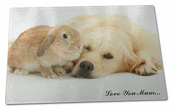 Large Glass Cutting Chopping Board Goldie and Rabbit 