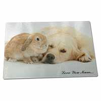 Large Glass Cutting Chopping Board Goldie and Rabbit 