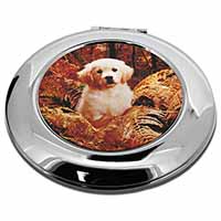 Golden Retriever Puppy Make-Up Round Compact Mirror