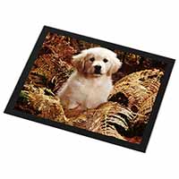 Golden Retriever Puppy Black Rim High Quality Glass Placemat