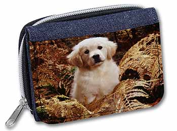 Golden Retriever Puppy Unisex Denim Purse Wallet