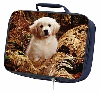 Golden Retriever Puppy Navy Insulated School Lunch Box/Picnic Bag