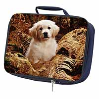 Golden Retriever Puppy Navy Insulated School Lunch Box/Picnic Bag