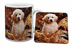 Golden Retriever Puppy Mug and Coaster Set