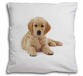 Golden Retriever Puppy Dog Soft White Velvet Feel Scatter Cushion