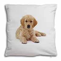 Golden Retriever Puppy Dog Soft White Velvet Feel Scatter Cushion - Advanta Group®