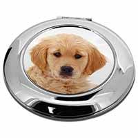 Golden Retriever Puppy Dog Make-Up Round Compact Mirror