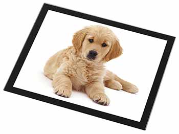 Golden Retriever Puppy Dog Black Rim High Quality Glass Placemat
