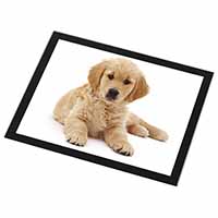 Golden Retriever Puppy Dog Black Rim High Quality Glass Placemat