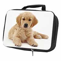 Golden Retriever Puppy Dog Black Insulated School Lunch Box/Picnic Bag