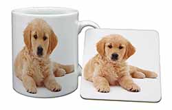 Golden Retriever Puppy Dog Mug and Coaster Set