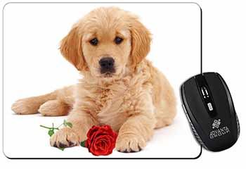 Golden Retriever Dog with Rose Computer Mouse Mat