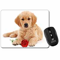 Golden Retriever Dog with Rose Computer Mouse Mat