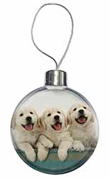 Golden Retriever Puppies Christmas Bauble