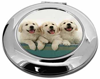 Golden Retriever Puppies Make-Up Round Compact Mirror