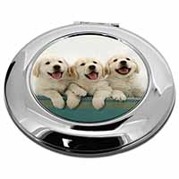 Golden Retriever Puppies Make-Up Round Compact Mirror