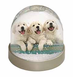 Golden Retriever Puppies Snow Globe Photo Waterball