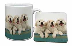 Golden Retriever Puppies Mug and Coaster Set
