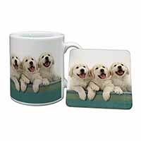 Golden Retriever Puppies Mug and Coaster Set