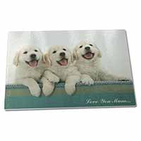 Large Glass Cutting Chopping Board Golden Retrievers 