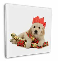 Christmas Golden Retriever Square Canvas 12"x12" Wall Art Picture Print