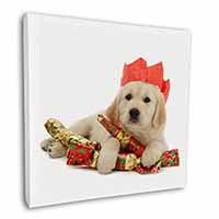 Christmas Golden Retriever Square Canvas 12"x12" Wall Art Picture Print