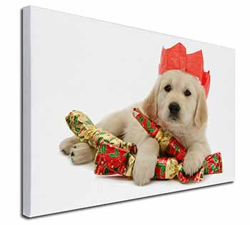 Christmas Golden Retriever Canvas X-Large 30"x20" Wall Art Print