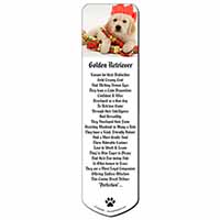 Christmas Golden Retriever Bookmark, Book mark, Printed full colour