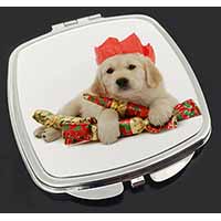 Christmas Golden Retriever Make-Up Compact Mirror