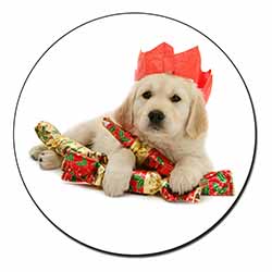 Christmas Golden Retriever Fridge Magnet Printed Full Colour