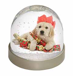 Christmas Golden Retriever Snow Globe Photo Waterball