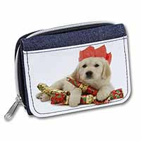 Christmas Golden Retriever Unisex Denim Purse Wallet